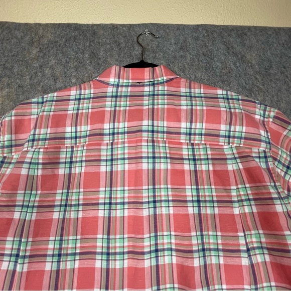 Tommy Bahama Linen Blend Plaid Short Sleeve Button Up Preppy Vacation Shirt  XLT - Picture 11 of 16